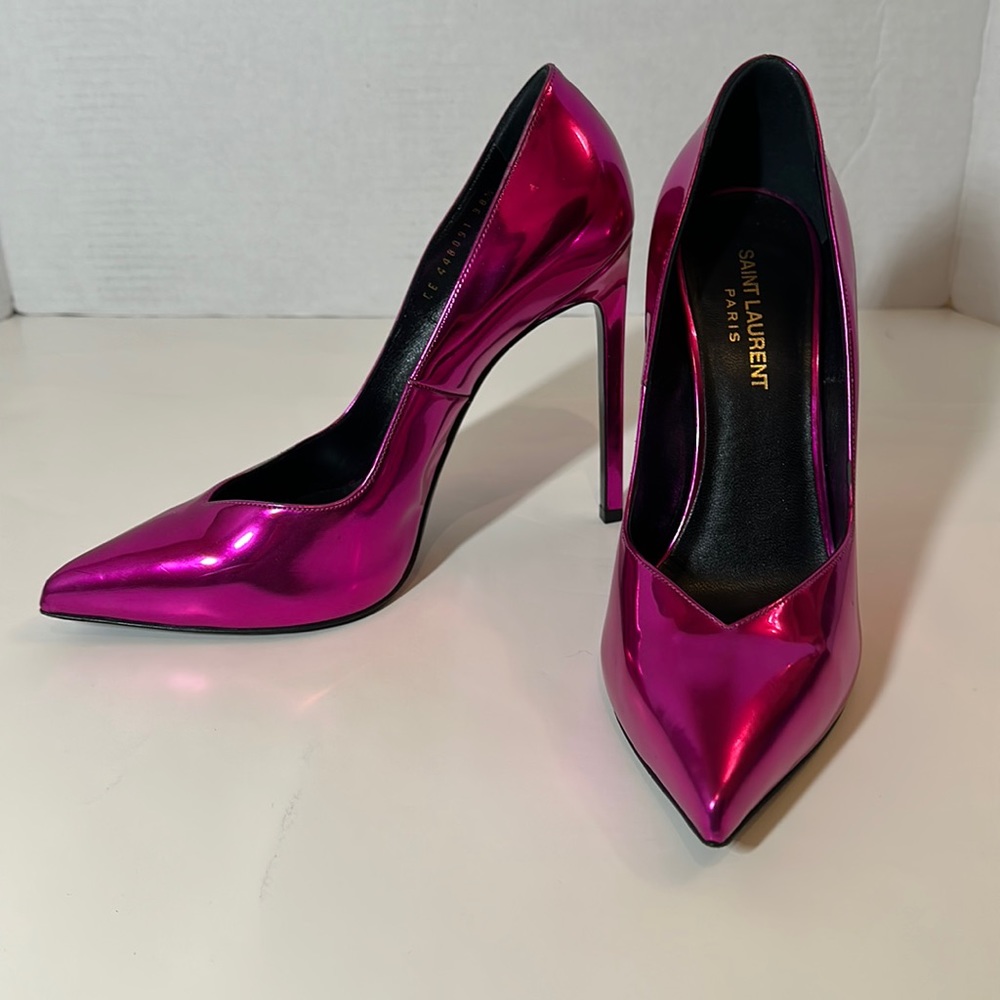 Saint Laurent Pink Metallic Heel